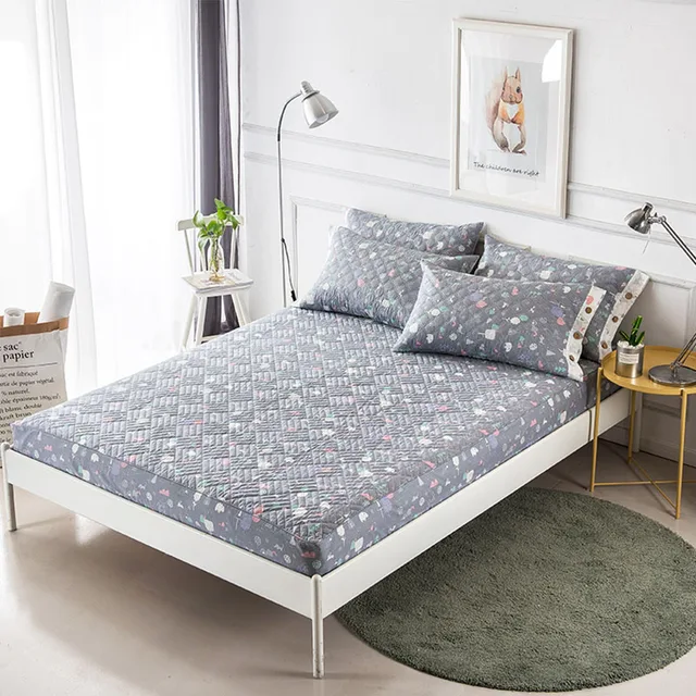 Cotton Bedspreads Fitted Sheet Elastic Bedding Large Double Mattress