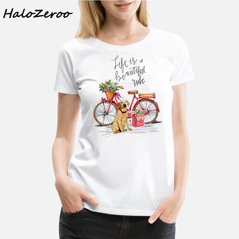 52Labrador Dog Bike T-shirt, Women T-shir