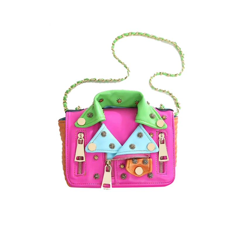 2017 summer new arrival color block embroidery jacket handbag women's