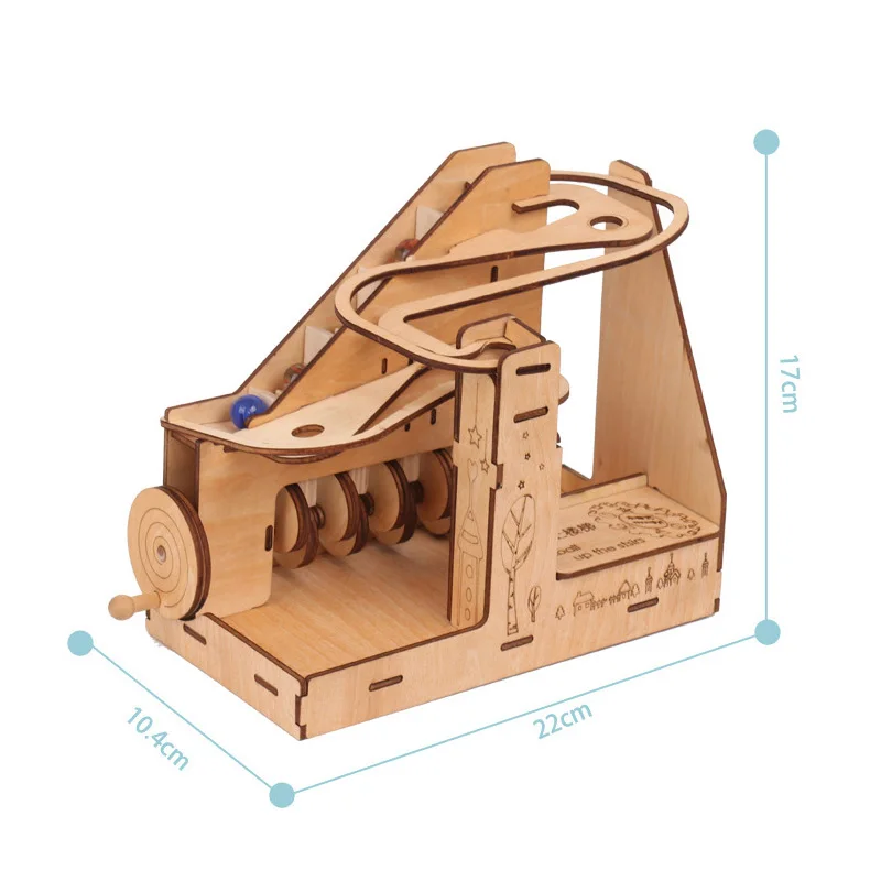 Креативные DIY 3D механические головоломки мраморные пробежки модель пинбол вверх по ступенькам деревянные наборы сборки головоломки игровое оборудование привод мальчик подарок