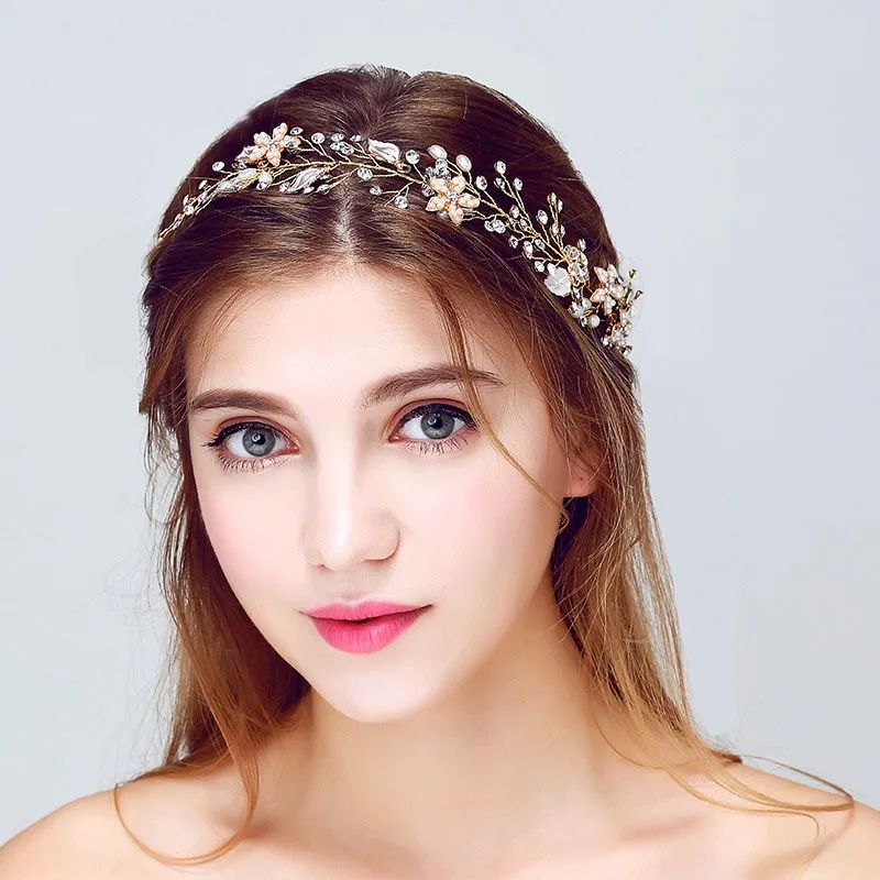 Gorgeous-Handmade-Gold-Wired-Crystal-Rhinestones-Pearls-Flower-Leaf-Wedding-Hair-Vine-Headband-Bridal-Headpiece-Hair (1)