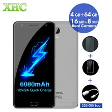 Oukitel K6000 плюс 6080 мАч смартфон 5.5 дюймов Android 7.0 MTK6750T Восьмиядерный отпечатков пальцев 12 В/2A Quick Charge 16MP мобильного телефона
