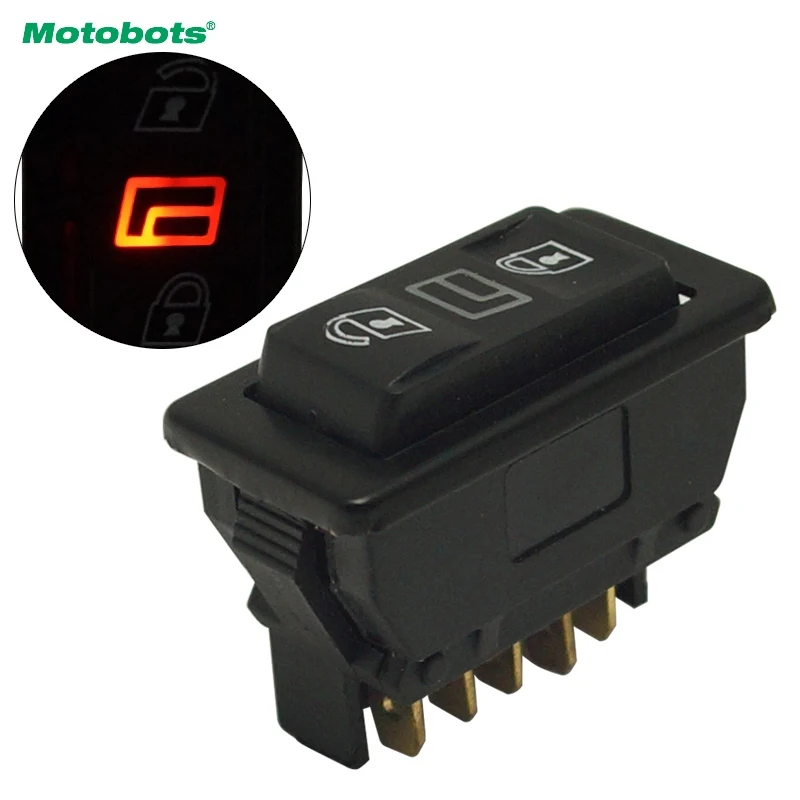 

MOTOBOTS Auto 12V/24V 20A Universal 5pins Car Power Window Switch Button With Illumination Indicator Red Light #CA5705