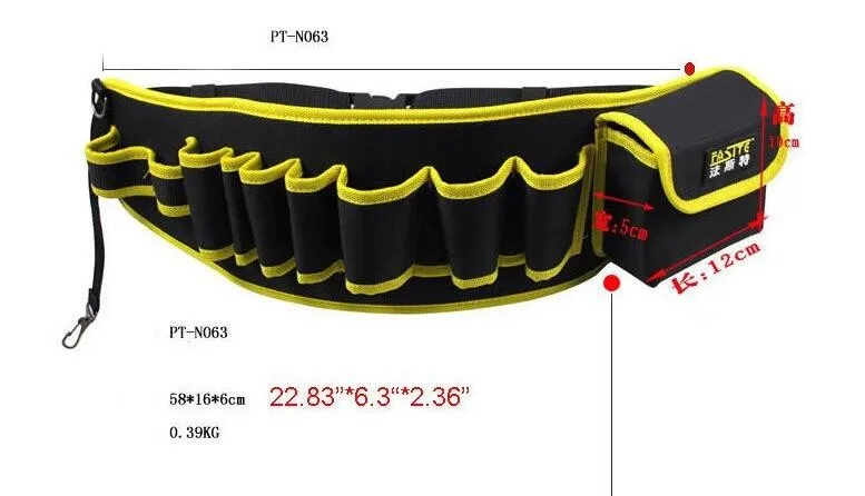FASITE набор инструментов комбинированная сумка поясной ремень Органайзер Профессиональный электрик инструмент сумка Красный