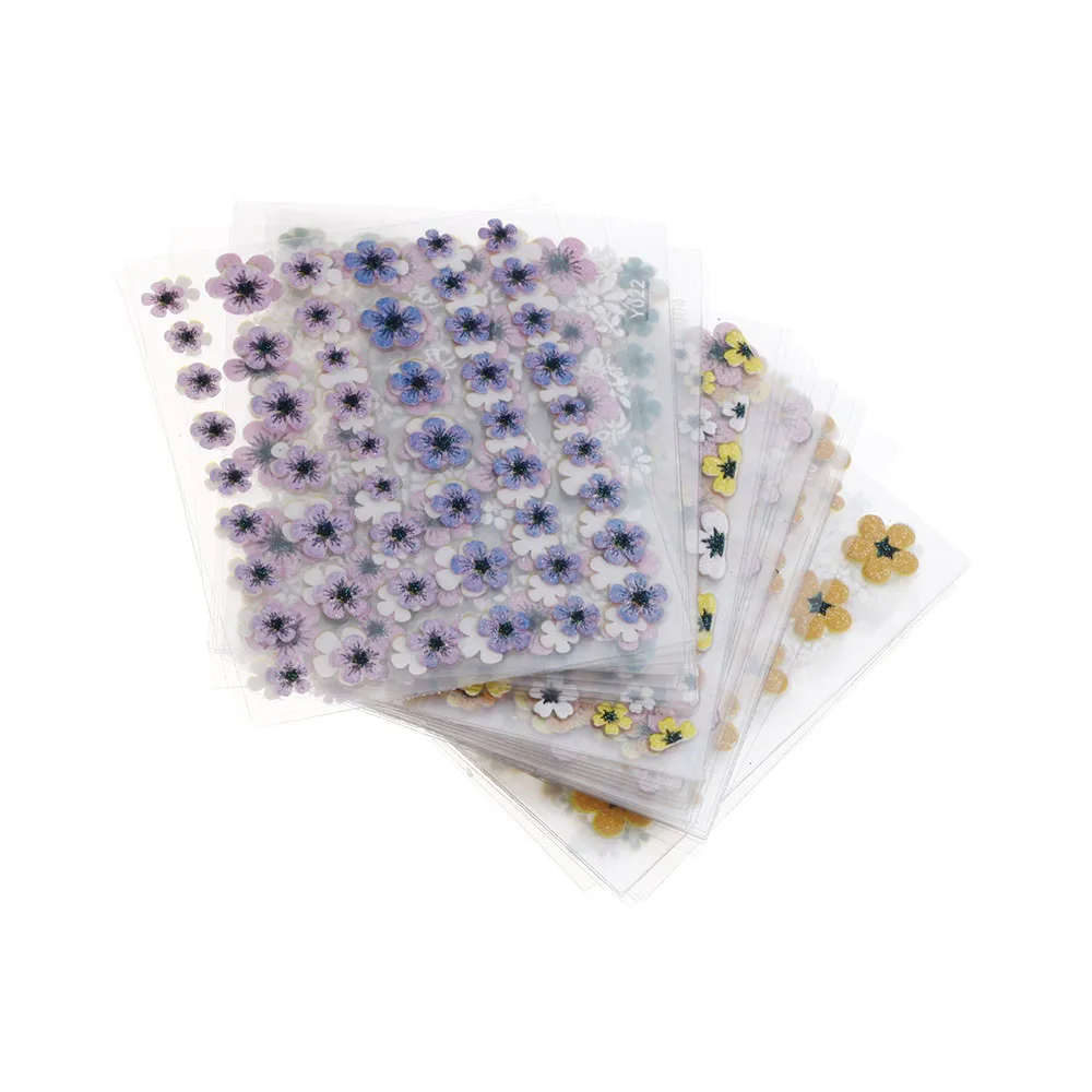 

50 Sheet Nail Stickers 3D Mix Color Floral Design Decals Manicure Beautiful naklejki na paznokcie Fashion Accessories Decoration