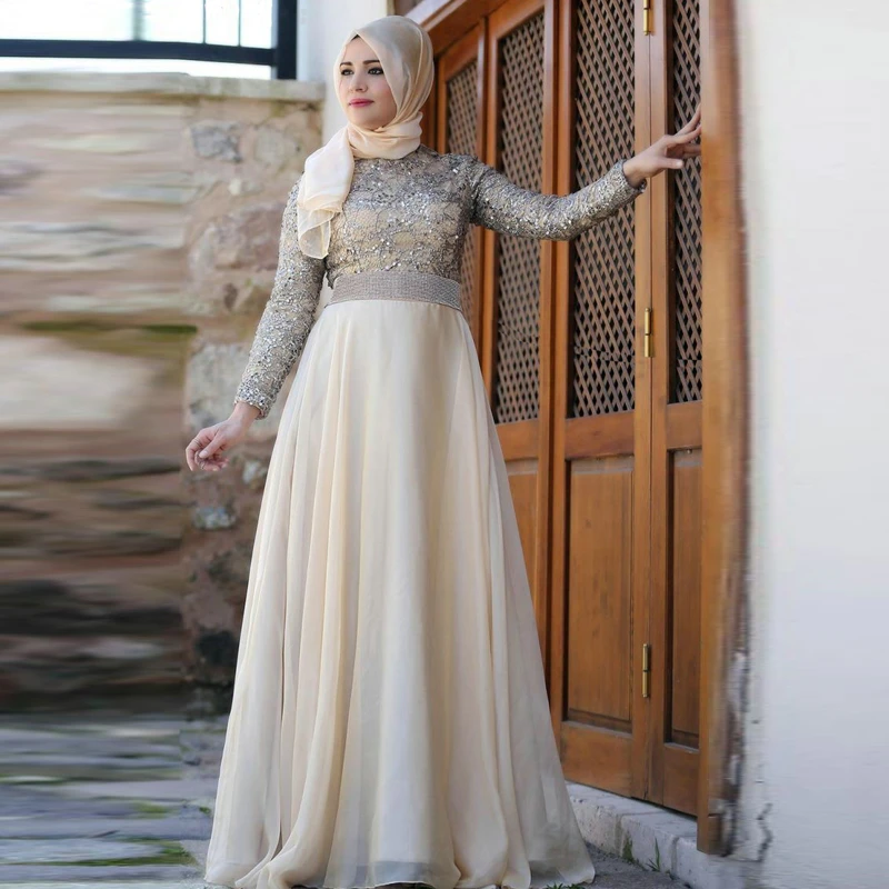Elegant Chiffon Muslim Prom Dress ...