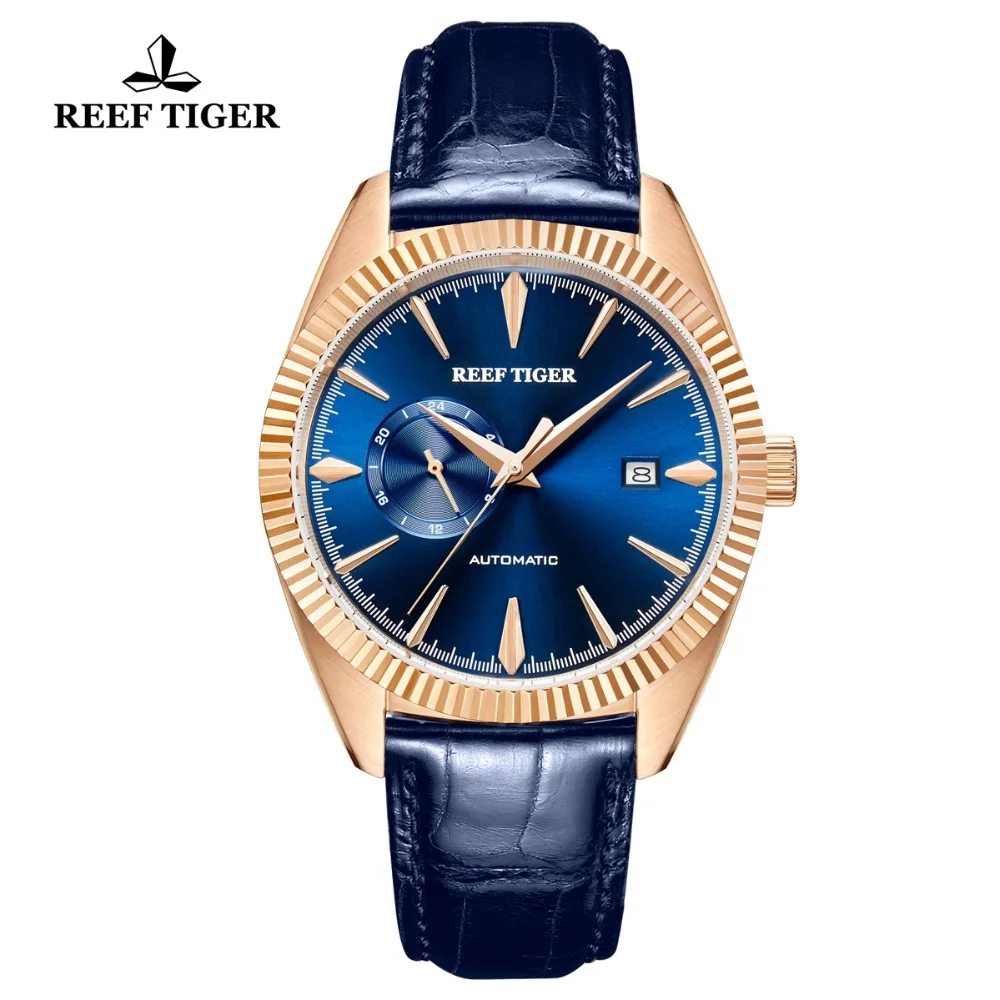 Мужские наручные часы Reef Tiger/RT синие водонепроницаемые модель RGA1616