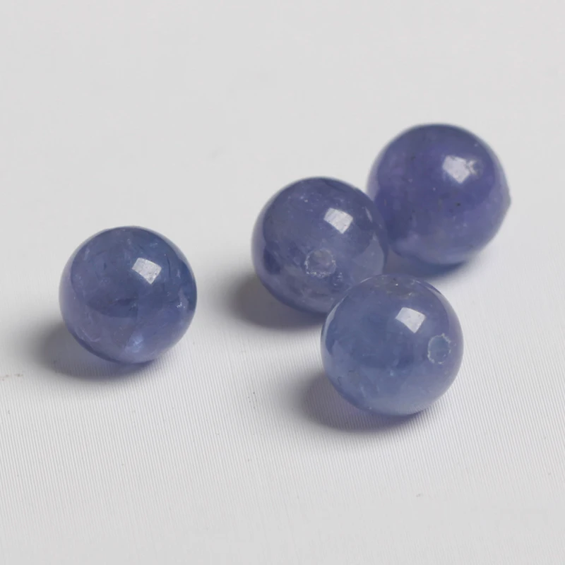 Один кусок свободные бусины Танзанит круглый 4-9 мм для DIY ювелирных изделий FPPJ бусины натуральный драгоценный камень