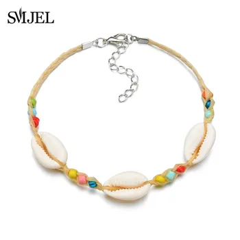 

SMJEL Cowrie Shell Bracelet femme Adjustable Summer Beach Macrame Friendship Ethnic Seashell Bracelet Mothers Day Jewelry Gift