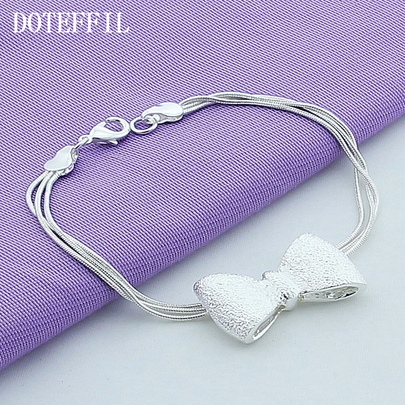 

Girl Fashion Cute Personality Simple Beautiful Temperament Bowknot 925 Silver Unlimited Bracelets For Women