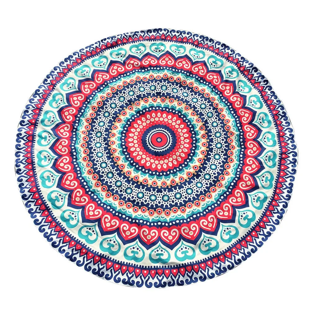 

Circle Geometric Hippie Large 1PC Beach Towel Throw Yoga Sunbathe Beach Mat Fashion Polyester Towel Blanket