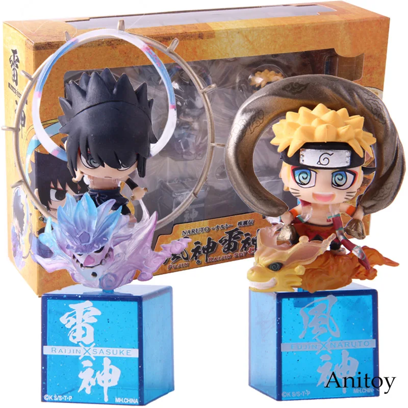 

Naruto Shippuden Fujin Uzumaki Naruto & Raijin Uchiha Sasuke PVC Naruto Action Figures Dolls Collectible Model Toys 2pcs/set