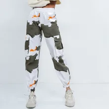 Ограниченная распродажа, хлопковая юбка в стиле ампир, уличная индивидуальная Европейская версия, камуфляжные повседневные штаны с карманами и высокой талией