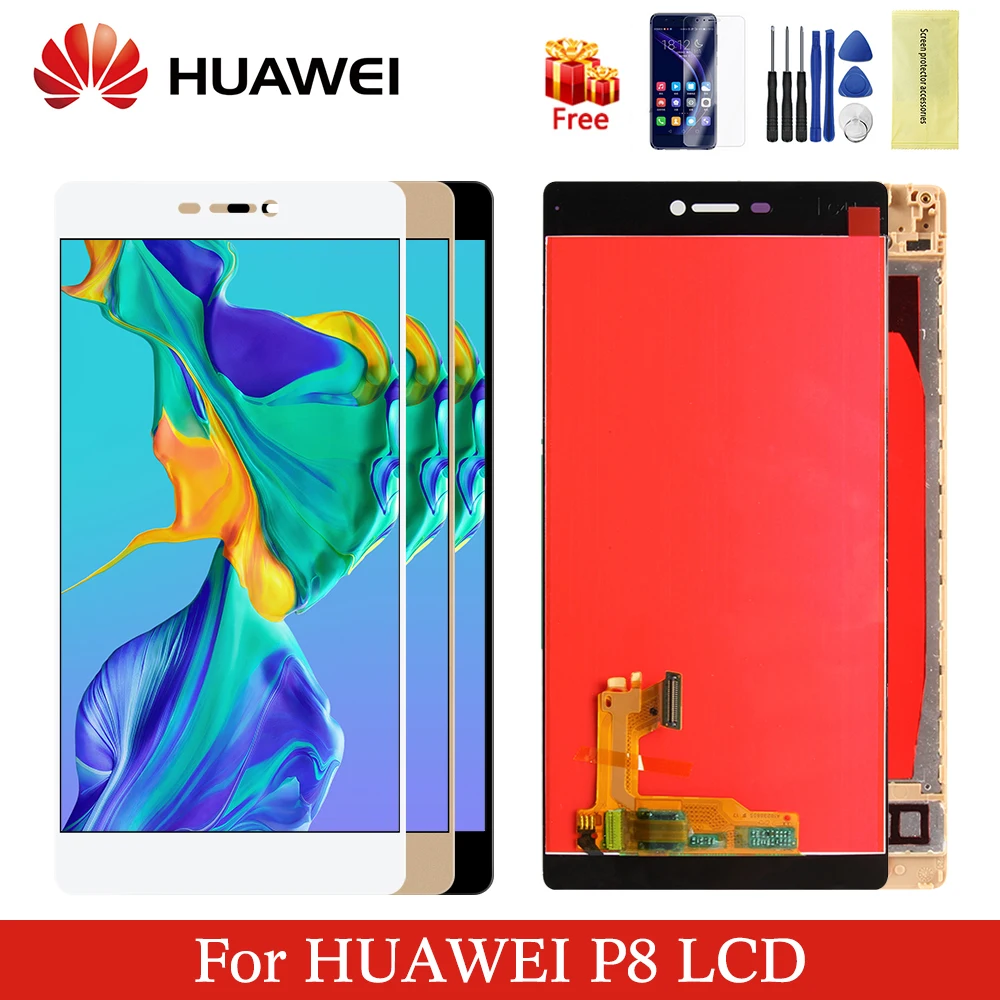 

Original huawei P8 display with frame LCD digitizer assembly 5.2 inches touch screen replacement for huawei P8 LCD display