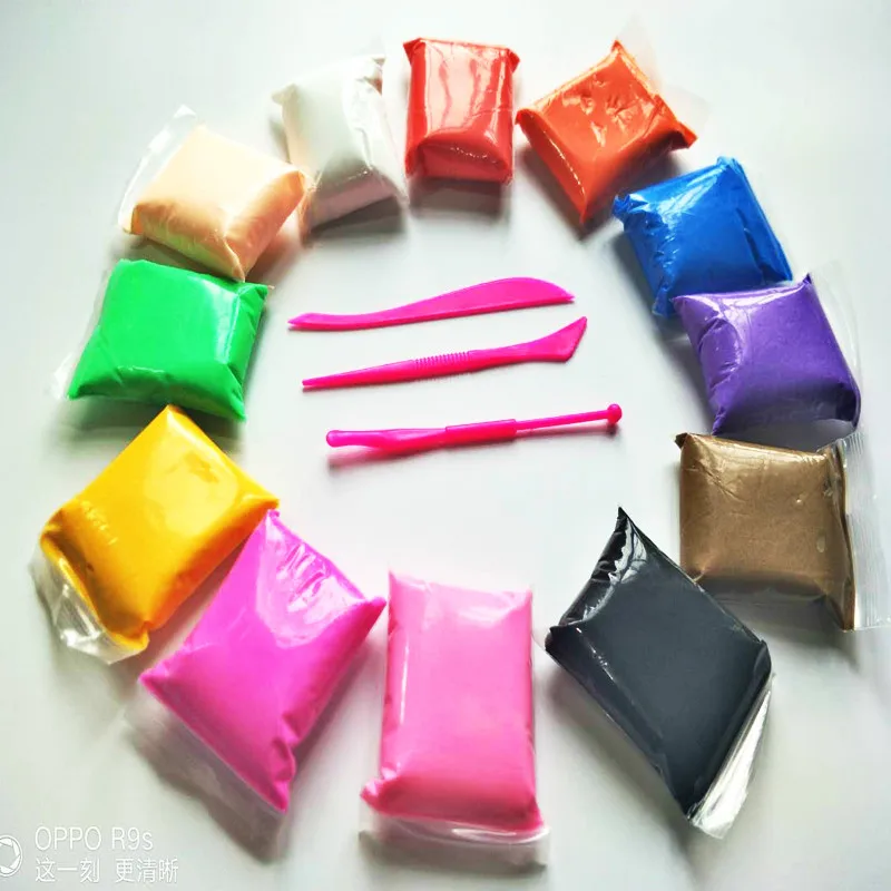 

Fluffy Slime Toys DIY Clay For Kids 12 colors 150 g/set With Tools Colorful Polymer Light Plasticine Clay Air Drying Light Clay
