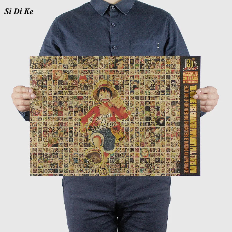 

Home Decor Wall Sticker Retro Anime Poster One Piece Poster Kids Poster 51.5x36cm