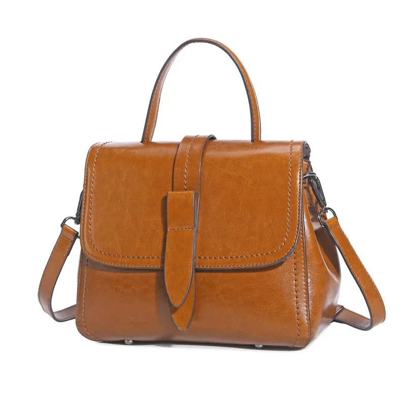 Genuine Leather Women Top Handle Bag Simple Fashion High Quality Luxury