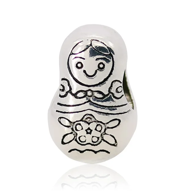 Free Shipping Jewelry Silver Plated Bead Charm European Baby Doll Beads Diy Charms Fit Pandora Bracelets