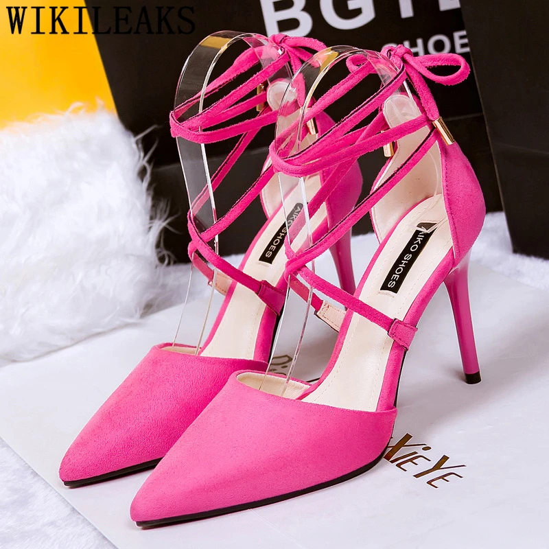 

evening shoes lace up heels pumps women shoes extreme high heels sandals women luxury heels tacones altos mujer sexy bride shoes