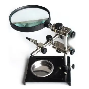 

SY-209 Desk Magnifier Soldering Iron Stand Helping Clamp Vise Clip Tool 3X Magnifying Glass Adjustable