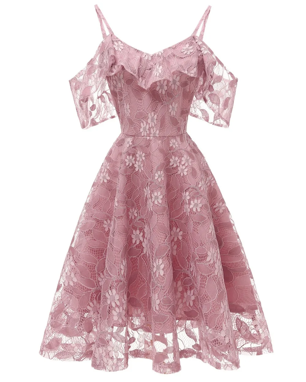 

Girls Lace Sling Lace Sleeve Dress Backless Slim Fit Evening Gown Summer Solid dress S-2XL