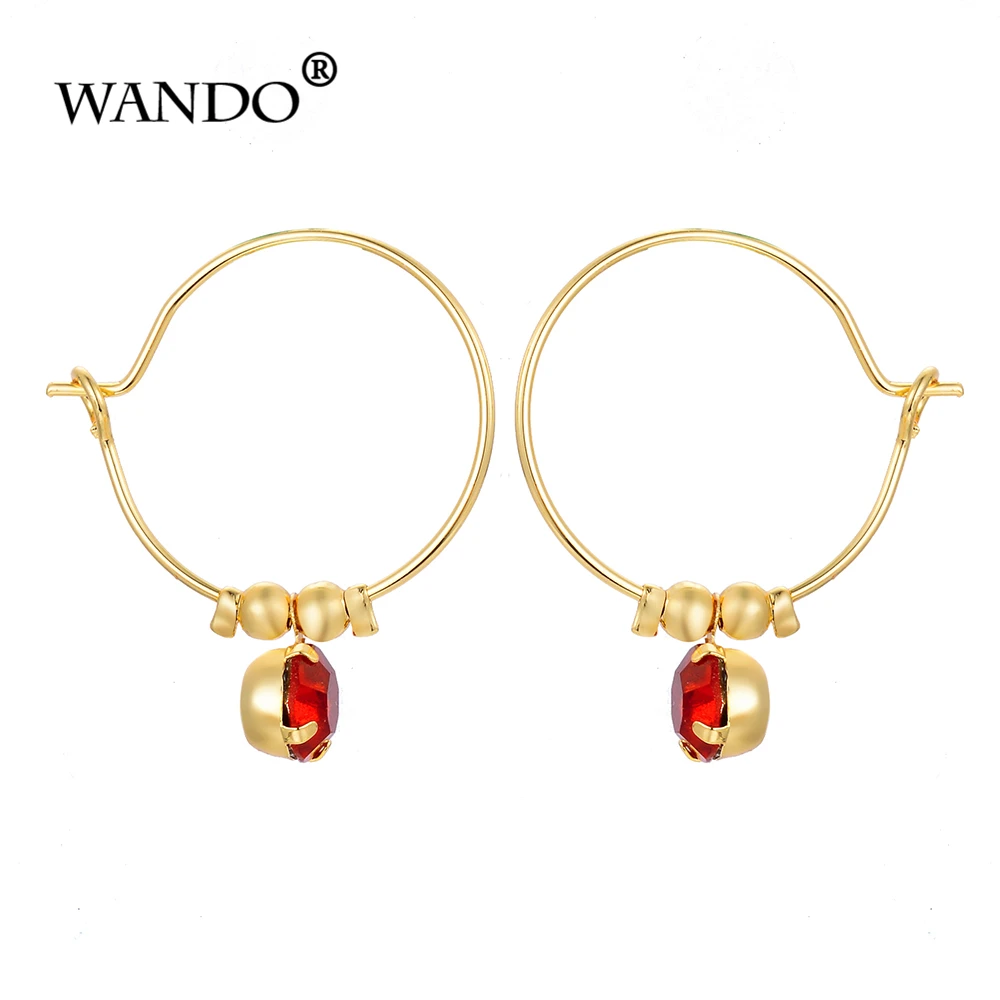 WANDO 2019 простой золотистый красный циркон для женщин Свадебные серьги в подарок