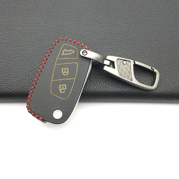 

For Fiat / Panda / Stylus / Stitch / Doblo / Large / Bravo 500 Ducato / Minibus 100% Leather Car Key Cover Case 3 Button Key Bag