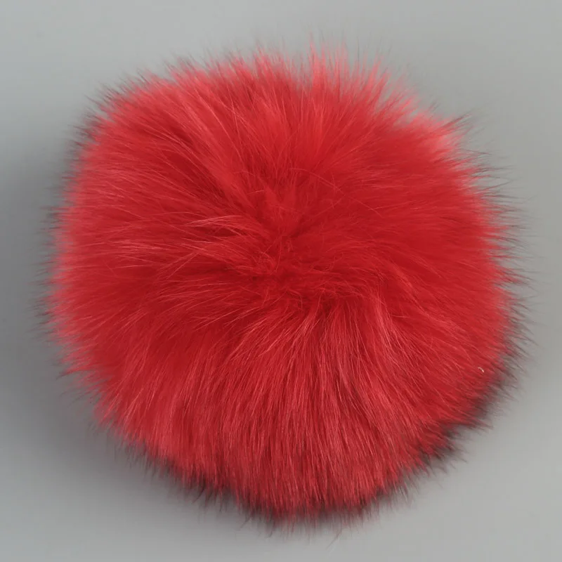 Geebro 1 шт. 14 см натуральные помпоны из лисьего меха большие меховые шарики для зимы шапочки аксессуары для шарфа помпон из натурального меха DQ824 - Цвет: Red