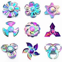 Fidget Spinner Rainbow Spinner-Hand Metal Gold EDC Fidget Toy Sensory Fidget Spinners Hand Spiner for Autism ADHD Kids Toys