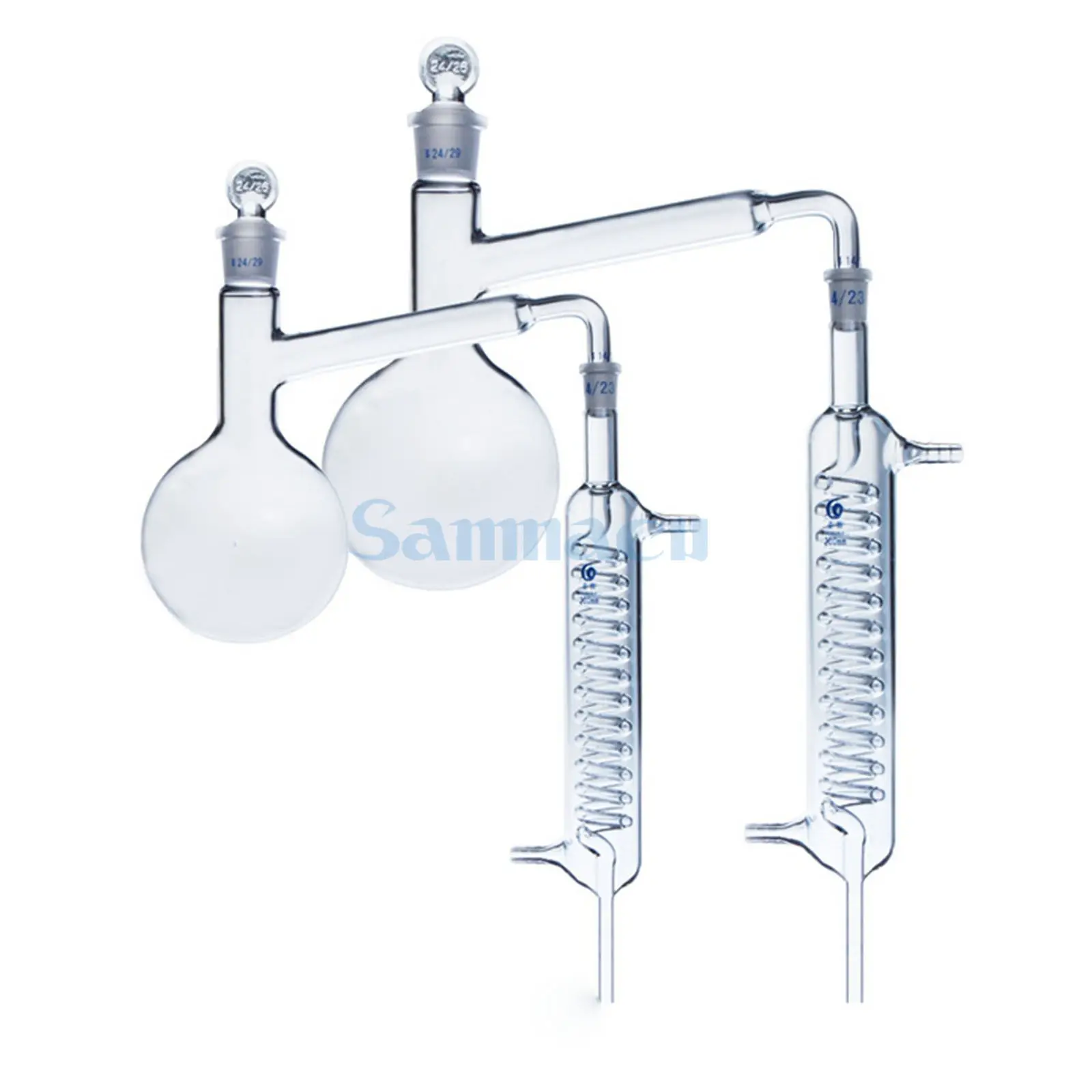 1000ml Lab Distilling Apparatus Round Bottom Flask with Coil Glass Condenser