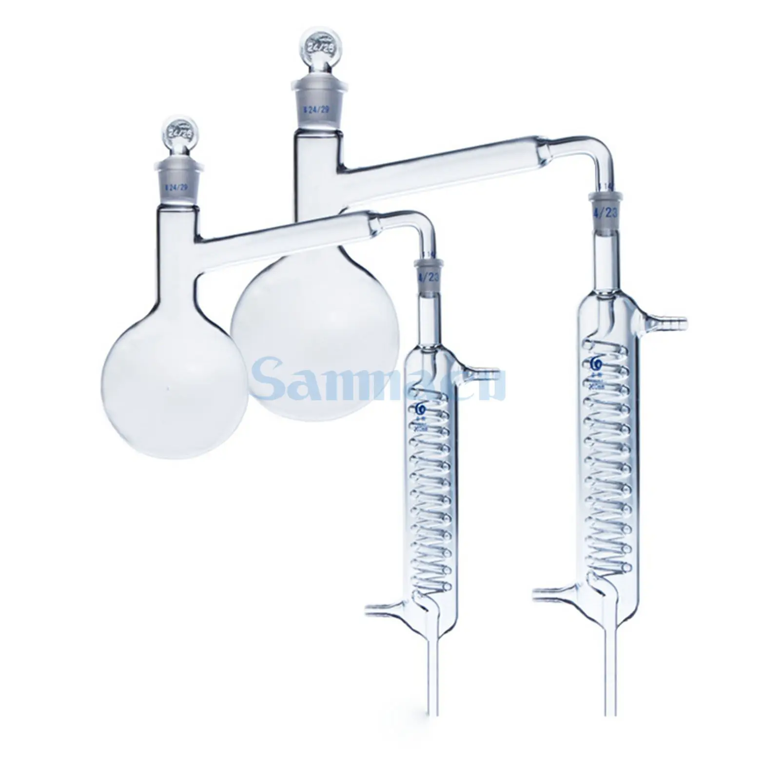1000 мл лабораторный дистилляционный аппарат с круглым дном колба с катушкой стеклянный конденсатор