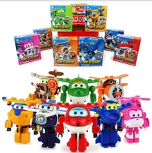 8 pcs Set Super Wings Action Figure font b Toys b font Mini Airplane Robot Superwings