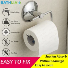 Stainless Steel Bathroom Toilet Paper holder Roll Holder Tissue Bar Holder Wall Mounted by Air Vacuum Suction Cup