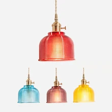 Glass Pendant Light Nordic Pendant Lamp Copper Lamp Brass Creative Minimalist E27 Transparent Lampshade For Restaurant Light e27 brass material socket d220mm clear glass shade fabric twisted wire cord brass material ceiling plate 100% brass pendant lamp