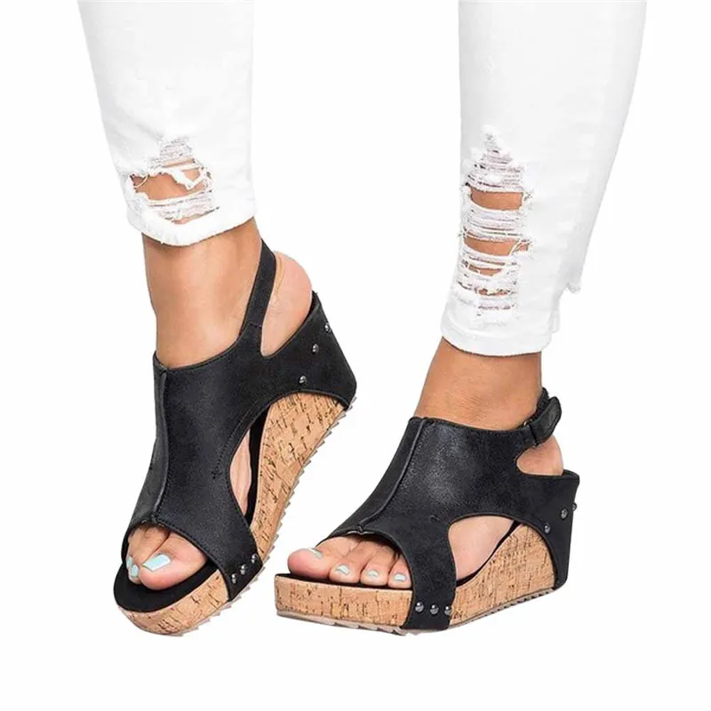 Women Sandals Summer Platform Sandals High Heels Shoes Ankle Strap