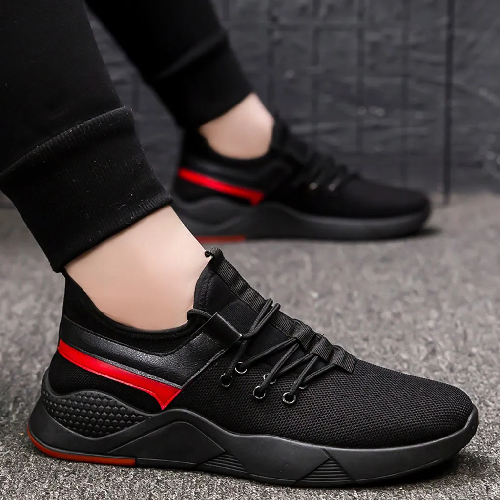 

MUQGEW Mens Trainers Fashion Men Sports Shoes Mesh Breathable Casual Sneakers Students Running Shoes Lace-Up Breathable #0715