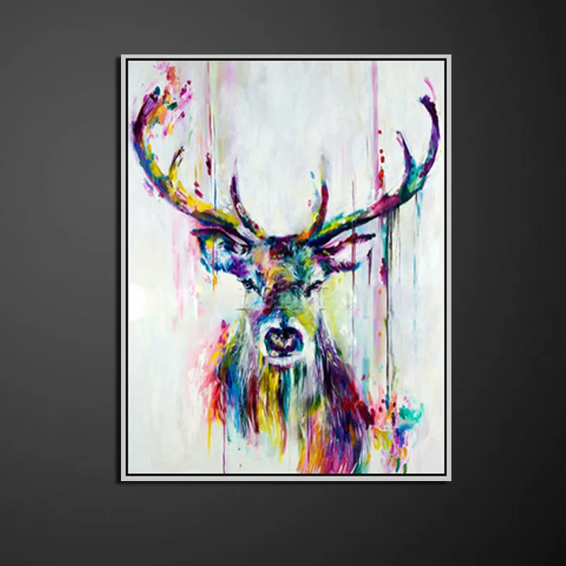Handpainted-Oil-painting-On-Canvas-Wall-Pictures-Deer-Wall-Art-For-Living-Room-Pet-Pictures-Modern (4)