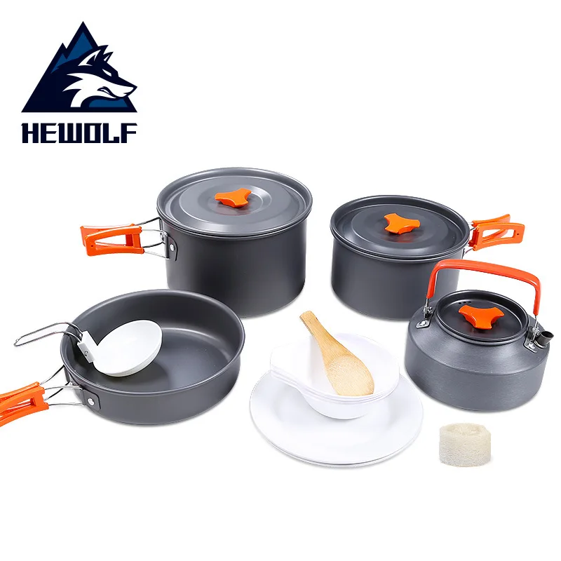 

Portable Camping tableware cooking set Camping cookware Outdoor pan pot set travel tableware Cutlery Utensils hiking picnic set