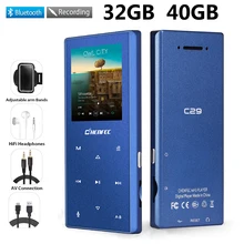 Bluetooth 4,2 MP3-плеер с динамиком металлическая Спортивная сенсорная кнопка hifi музыкальный проигрыватель с функцией записи fm-радио, sd-карта расширяемая 128G