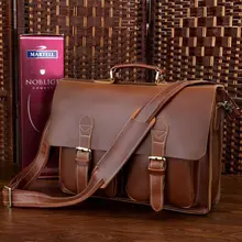 PASTE Genuine Cow Leather Style Men’s Briefcase Bag Handbag Laptop Bag Messenger Bag