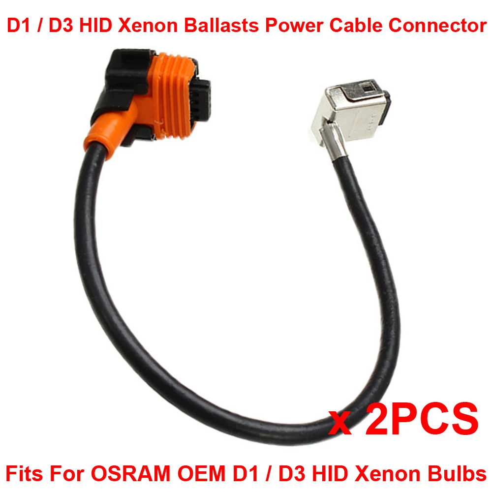 2PCS D1S D1R D1C D3S D3R D3C OEM HID Xenon Headlight Bulbs Ballasts Wire Harness Cable Adapter Holder Wiring Socket Plug N Play