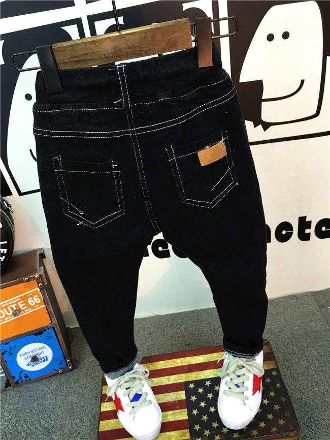 Новые модные весенне-осенние джинсы для мальчиков от 2 до 6 лет черные штаны, джинсы винтажные джинсы-бойфренды для детей, брюки(AQ813