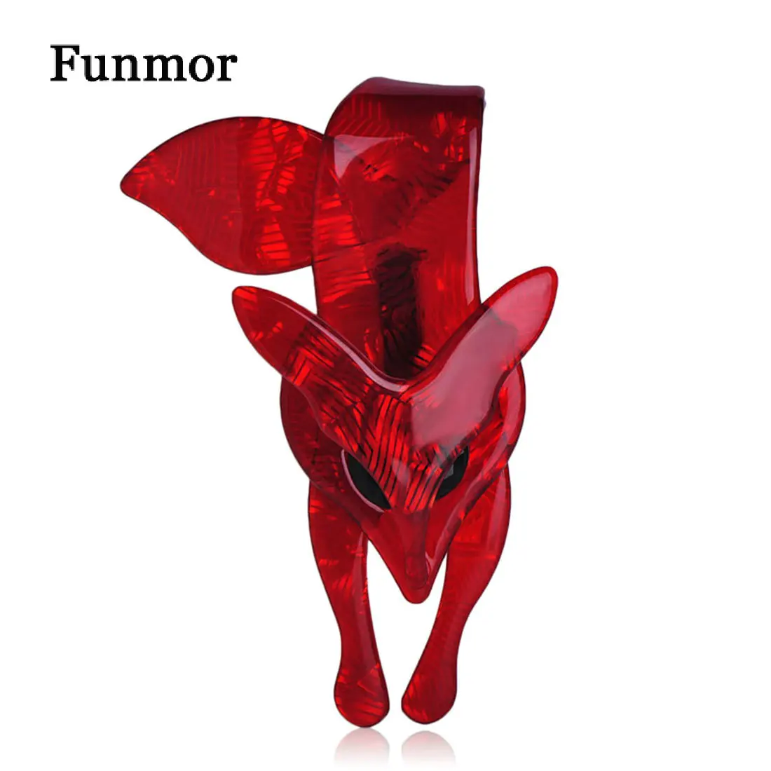 

Red Acrylic Fox Brooches For Women Kids Gift Acetate Fiber Handmade Animal Badge Corsage Lapel Pins Party Coat Dress Accessories