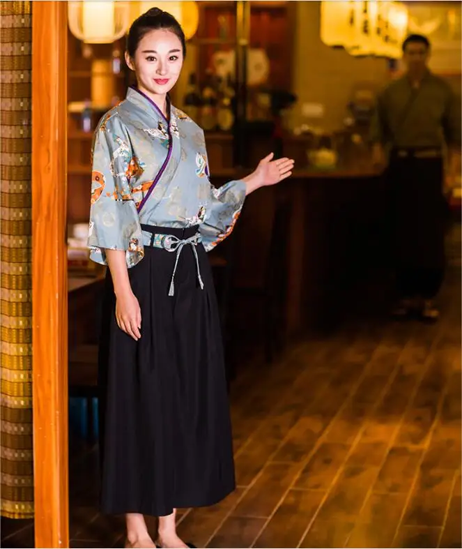 2017 New Japanese Receptionist uniforms Woman Japanese style Restaurant