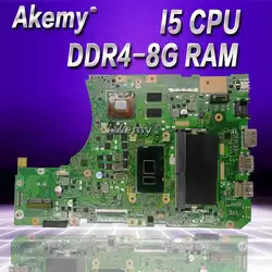 Akemy X556UV Материнская плата ноутбука I5-CPU DDR4-8G Оперативная память для ASUS X556UQ X556UV X556UB X556UR X556U Тесты плата X556UV материнская плата