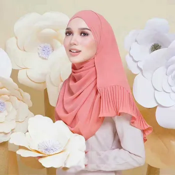 

10pc 185cm*75cm New Patchwork Popular bubble chiffon Scarf Wrinkle hijab Pleat Scarf stitching Muffler muslim scarves/scarf