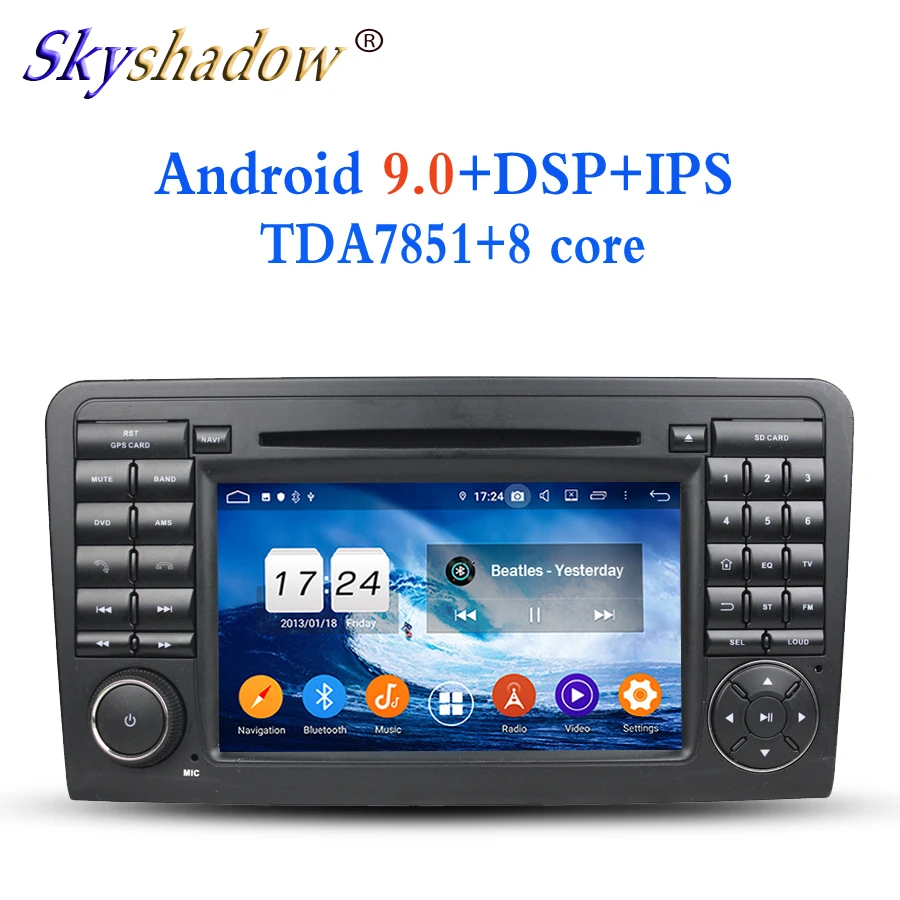 Cheap Android 9.0 For Benz W164 ML300 ML350 ML450 ML500 2005-2012 4GB RAM 8 Core Car DVD Player Wifi BT 4.0 RDS RADIO GPS Glonass Map 3