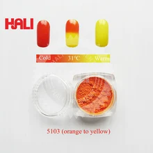 Двойной Цветной термохромный пигмент, горячий активный пигмент, температура активный порошок, 31C оранжевый до желтый, 1 лот = 10 грамм