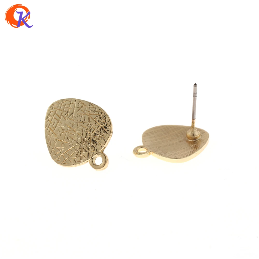 Cordial Design 100Pcs/Lot 13*12MM Gold Color Geometric Shape Zinc Alloy Earrings Base Accessories For Hand Made Earrings DIY Jewelry Findings