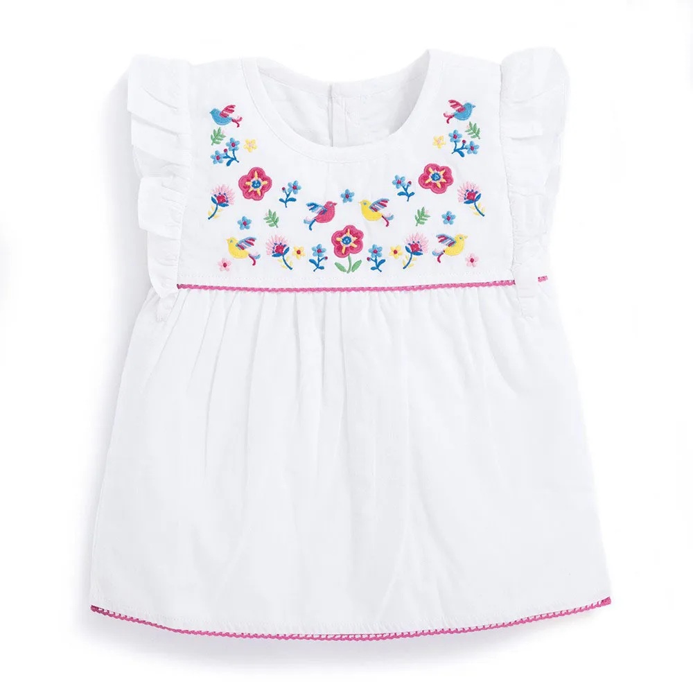 

Little maven 1-6Years Baby Girls Embroider cotton T Shirt For Summer Children Kids Girls Tops Tees Shirts Fashion Girls Clothing